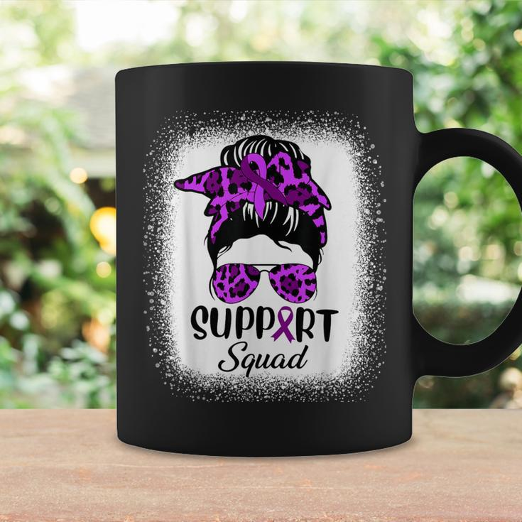 Support Pancreatic Cancer Awareness Messy Bun Ribbon Purple Coffee Mug Gifts ideas