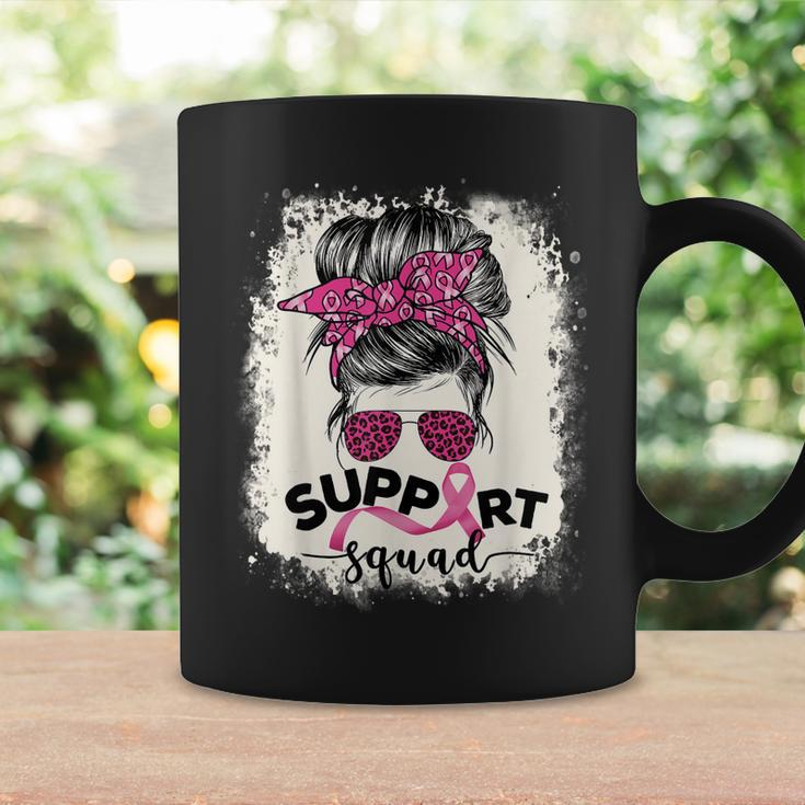 Support Squad Messy Bun Breast Cancer Awareness Pink Warrior Coffee Mug Gifts ideas