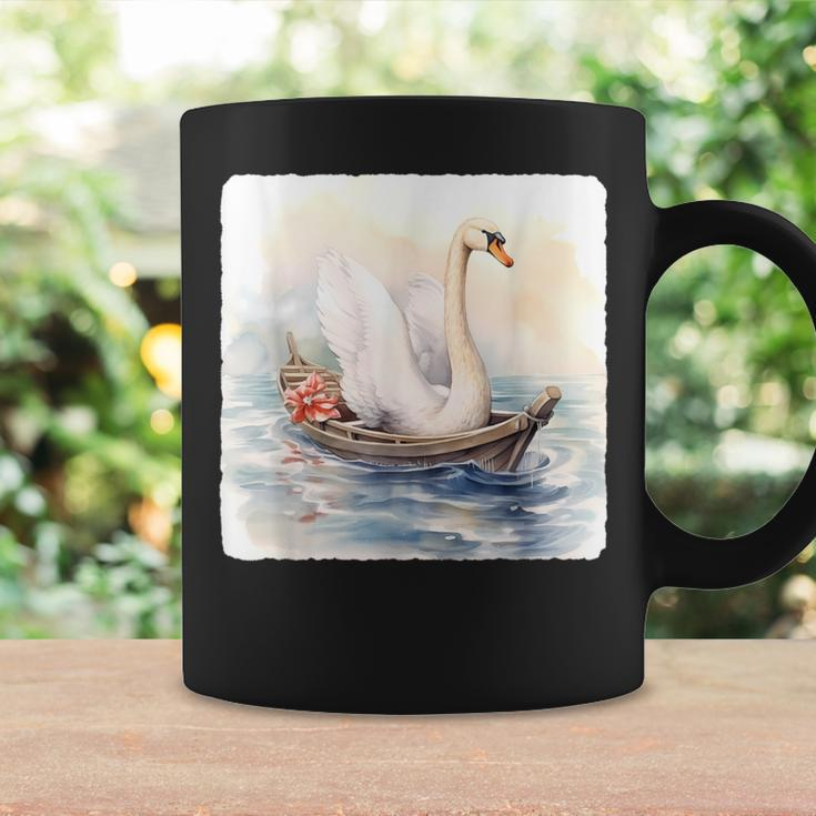 Swan Riding A Paddle Boat Concept Of Swan Using Paddle Boat Coffee Mug Gifts ideas
