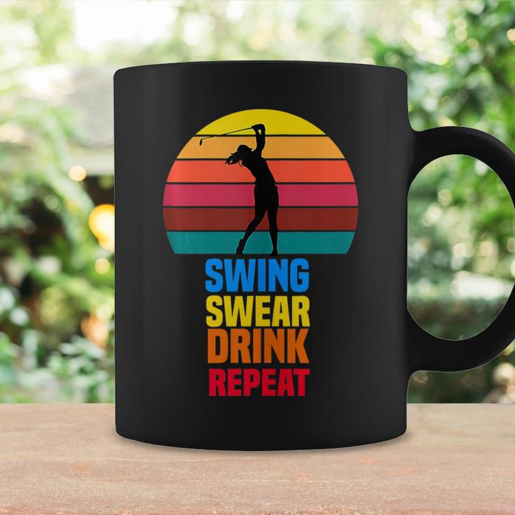 Swing Swear Drink Repeat Funny Golfer Golf Lovers Quote Golf Funny Gifts Coffee Mug Gifts ideas
