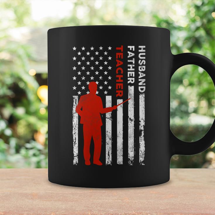 Teacher Husband Dad Vintage Usa Flag American Fathers Gift For Womens Gift For Women Coffee Mug Gifts ideas