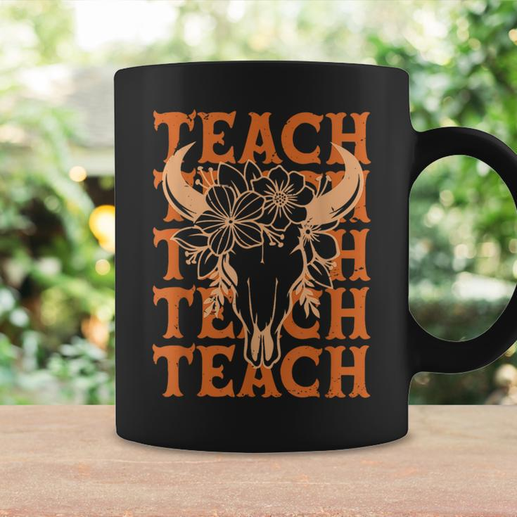 Teacher Western Boho Wild West Bull Skull Back To School Coffee Mug Gifts ideas