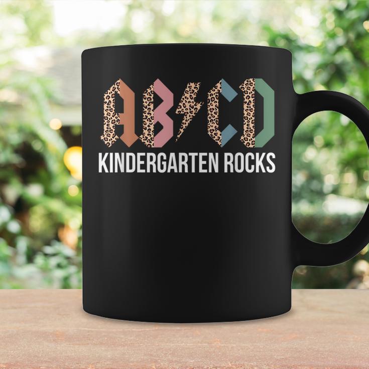 Teachers Abcd Rock Kindergarten Rocks Leopard Back To School Coffee Mug Gifts ideas