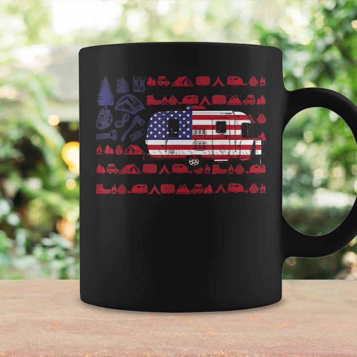 Tent Camper Van American Flag Camping 4Th Of July Camping Funny Gifts Coffee Mug Gifts ideas