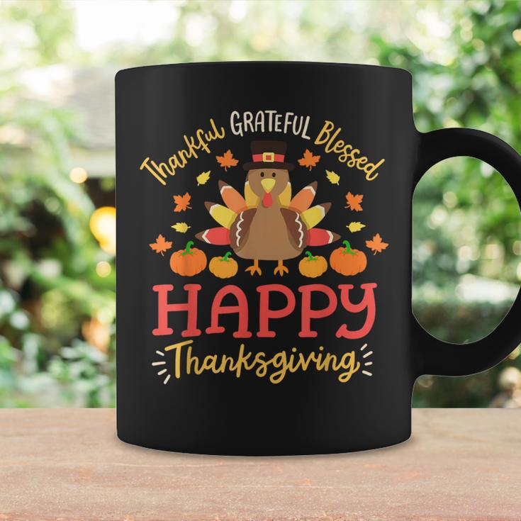 Thankful Grateful Blessed Happy Thanksgiving Turkey Gobble Coffee Mug Gifts ideas