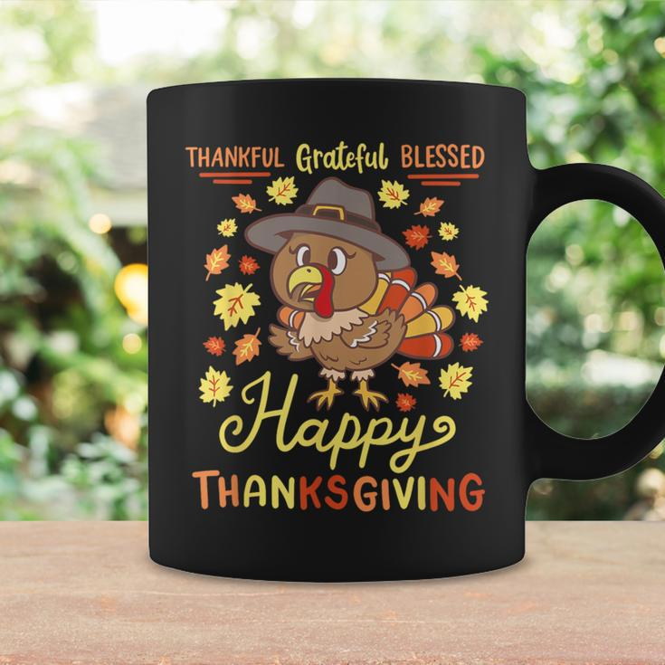 Thankful Grateful Blessed Turkey Gobble Happy Thanksgiving Coffee Mug Gifts ideas
