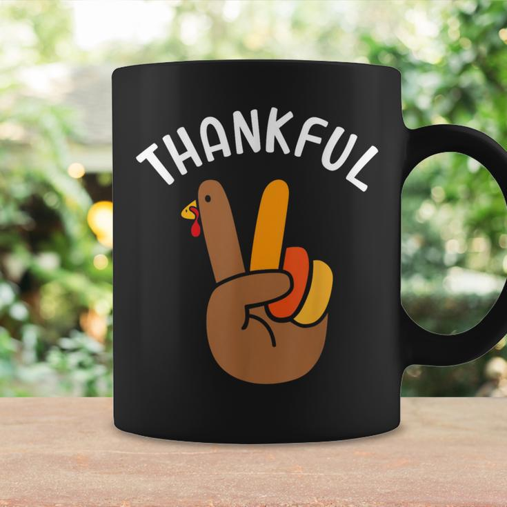 Thankful Peace Hand Sign For Thanksgiving Turkey Dinner Coffee Mug Gifts ideas