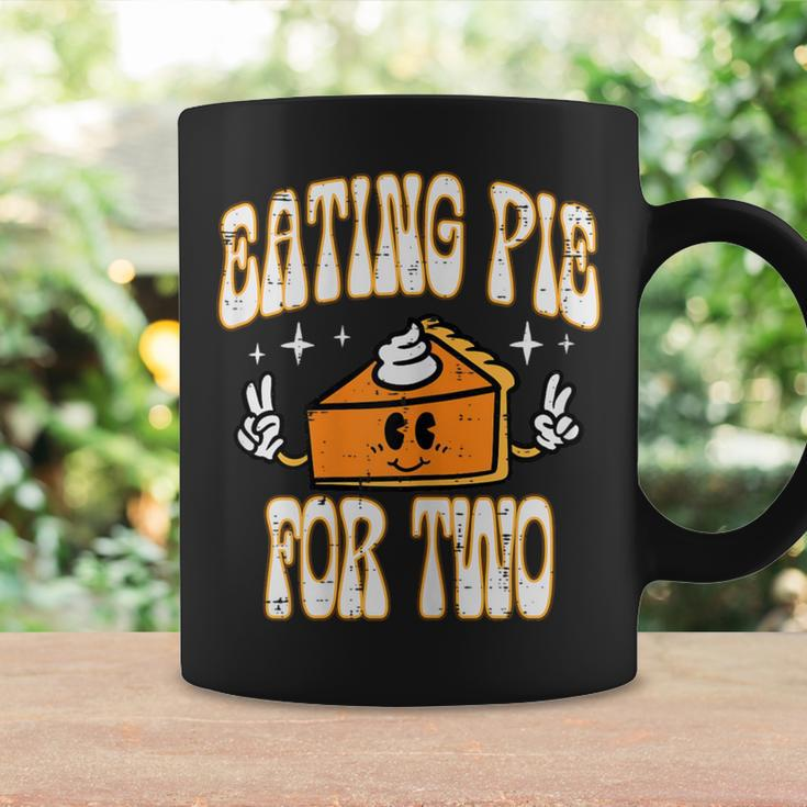 Thanksgiving Pregnancy Eating Pie Two Announce Mom Women Coffee Mug Gifts ideas