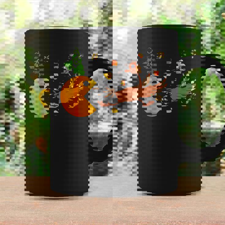 Thanksgiving Pumpkin Eating Turkey Funny Turkey Running Pumpkin Funny Gifts Coffee Mug Gifts ideas