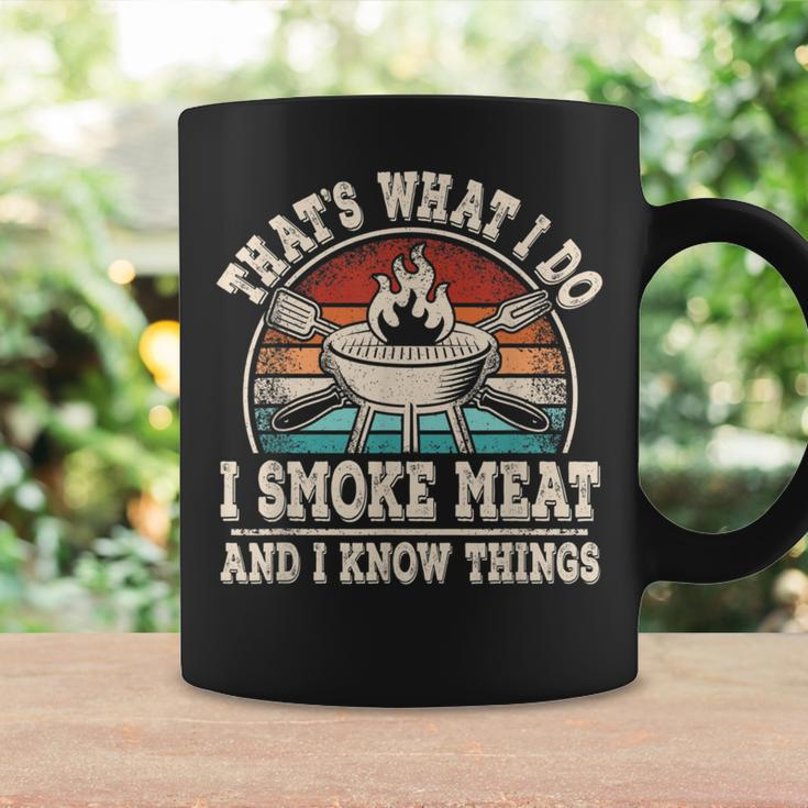 Thats What I Do I Smoke Meat And I Know Things Bbq Grilling Coffee Mug Gifts ideas