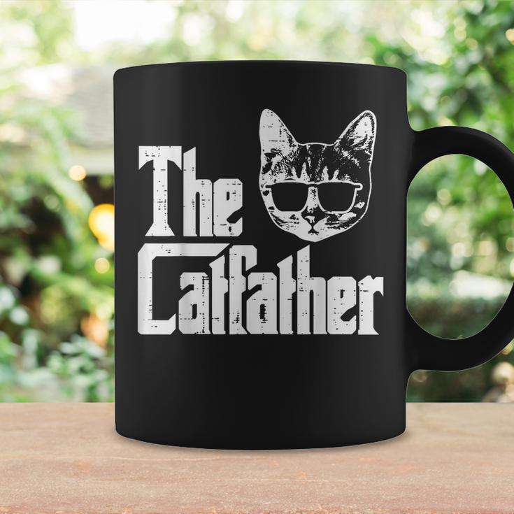 The Catfather Funny Cat Dad Fathers Day Movie Pun Papa Men Coffee Mug Gifts ideas