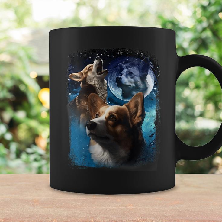 Three Corgis Howl At Moon Funny Corgi Vintage Wolves Meme Coffee Mug Gifts ideas