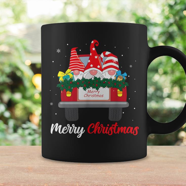 Three Gnomes In Red Truck With Merry Christmas Tree Family Coffee Mug Gifts ideas