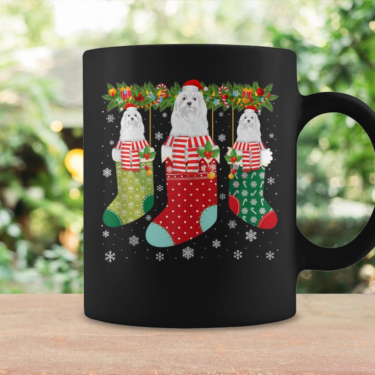 Three Maltese Dog In Socks Ugly Christmas Sweater Party Coffee Mug Gifts ideas