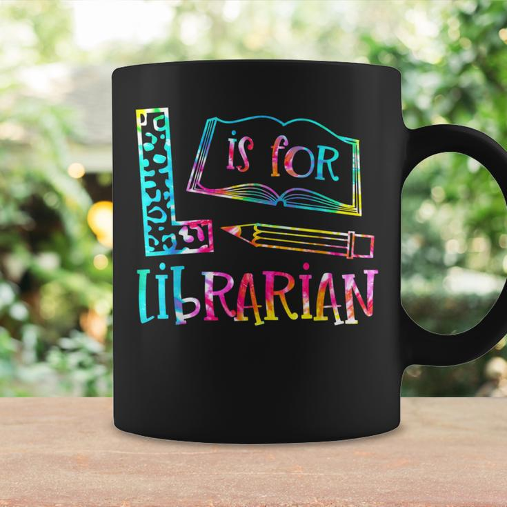Tie Dye L Is For Librarian Funny Librarian Back To School Coffee Mug Gifts ideas