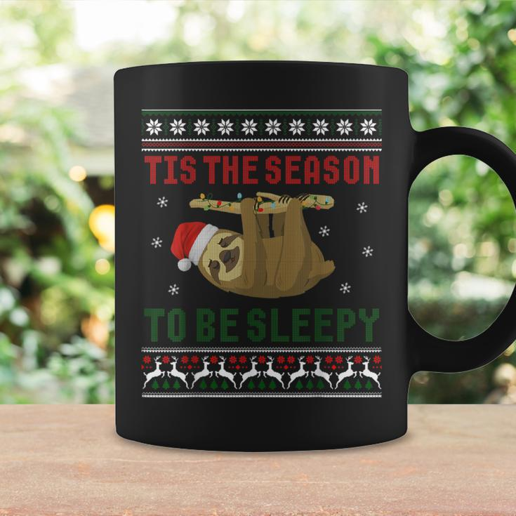 Tis The Season To Be Sleepy Cute Sloth Christmas Ugly Coffee Mug Gifts ideas