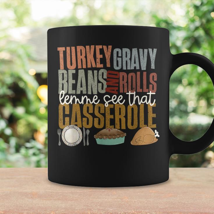 Turkey Gravy Beans Rolls Casserole Retro Thanksgiving Autumn Coffee Mug Gifts ideas