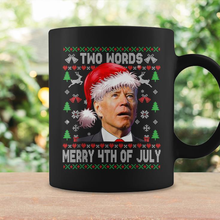 Two Words Merry 4Th Of July Joe Biden Christmas Sweater Coffee Mug Gifts ideas
