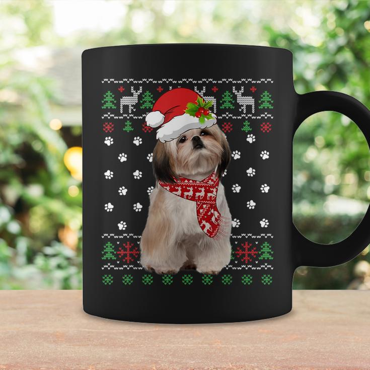 Ugly Sweater Christmas Shih Tzu Dog Puppy Xmas Pajama Coffee Mug Gifts ideas