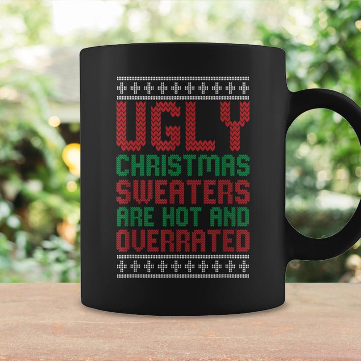 Ugly Sweaters Are Hot And Overrated Christmas Pajama X-Mas Coffee Mug Gifts ideas
