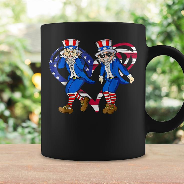 Uncle Sam Griddy Dance 4Th Of July Usa Flag Heart American Coffee Mug Gifts ideas