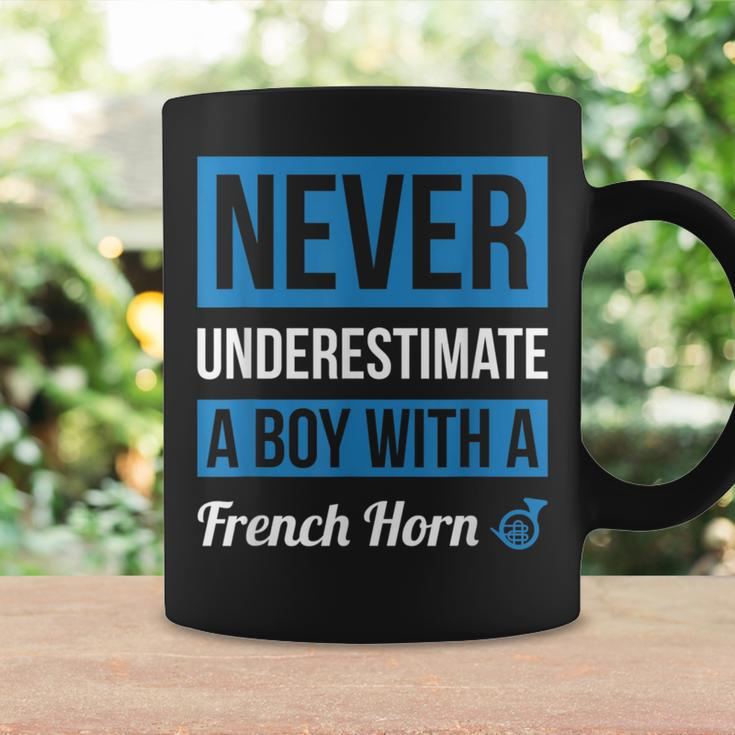 Never Underestimate A Boy With A French Horn Boys Coffee Mug Gifts ideas