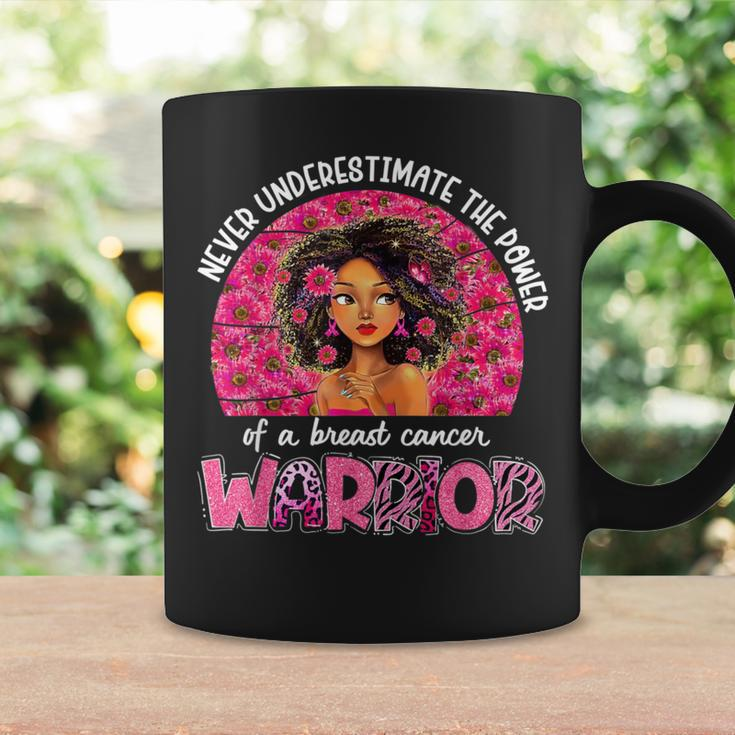 Never Underestimate A Breast Cancer Warrior Black Pink Coffee Mug Gifts ideas