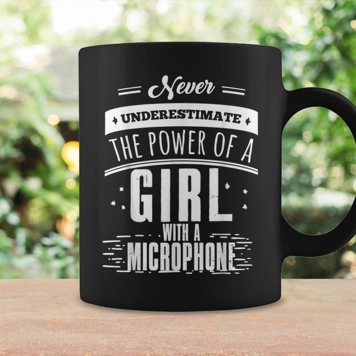 Never Underestimate A Girl With A Microphone Singer Coffee Mug Gifts ideas