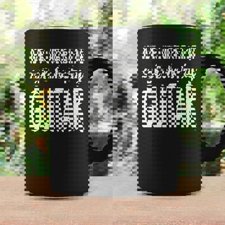 Never Underestimate A Girl Who Plays Guitar Player Coffee Mug Gifts ideas