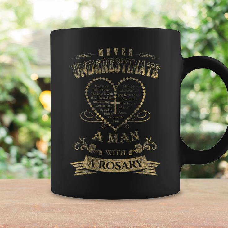 Never Underestimate A Man With A Rosary Coffee Mug Gifts ideas