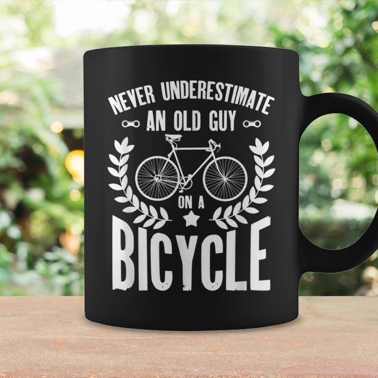 Never Underestimate An Old Guy On A Bicycle Grandpa Coffee Mug Gifts ideas