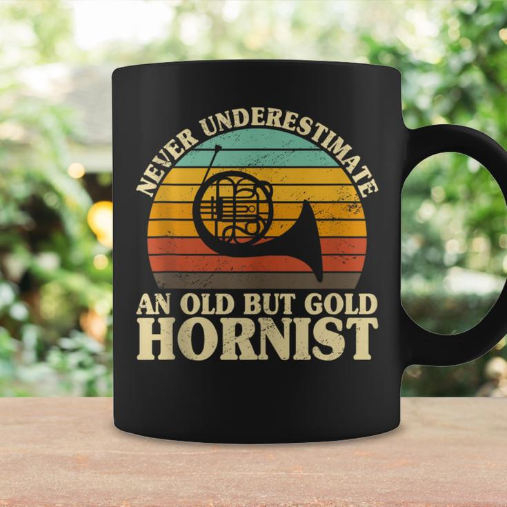 Never Underestimate An Old Hornist French Horn Player Bugler Coffee Mug Gifts ideas