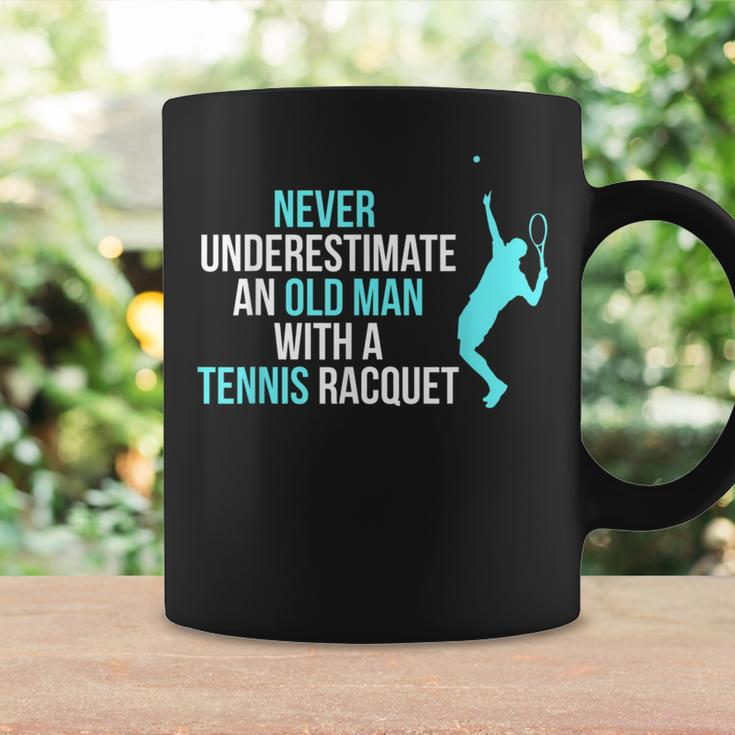 Never Underestimate An Old Man Tennis Racquet Sports Coffee Mug Gifts ideas