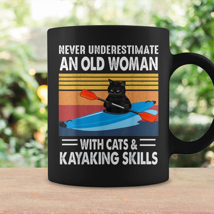 Never Underestimate An Old Woman With Cats And Kayaking Coffee Mug Gifts ideas