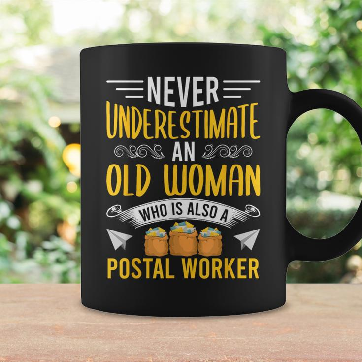 Never Underestimate An Old Woman Also A Postal Worker Coffee Mug Gifts ideas