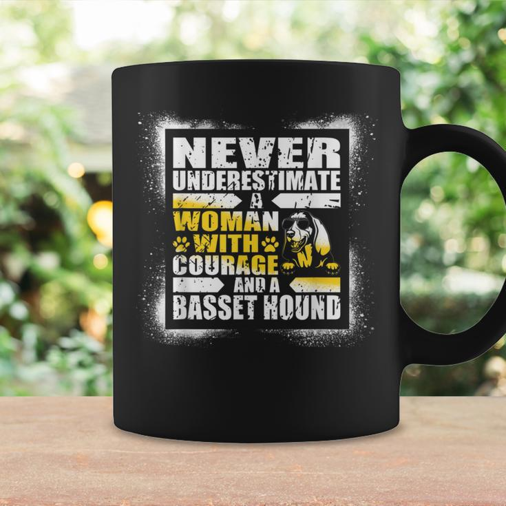 Never Underestimate Woman Courage And Her Basset Hound Coffee Mug Gifts ideas