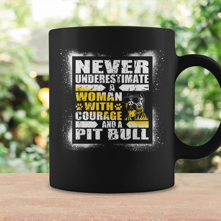 Never Underestimate Woman Courage And A Pit Bull Coffee Mug Gifts ideas