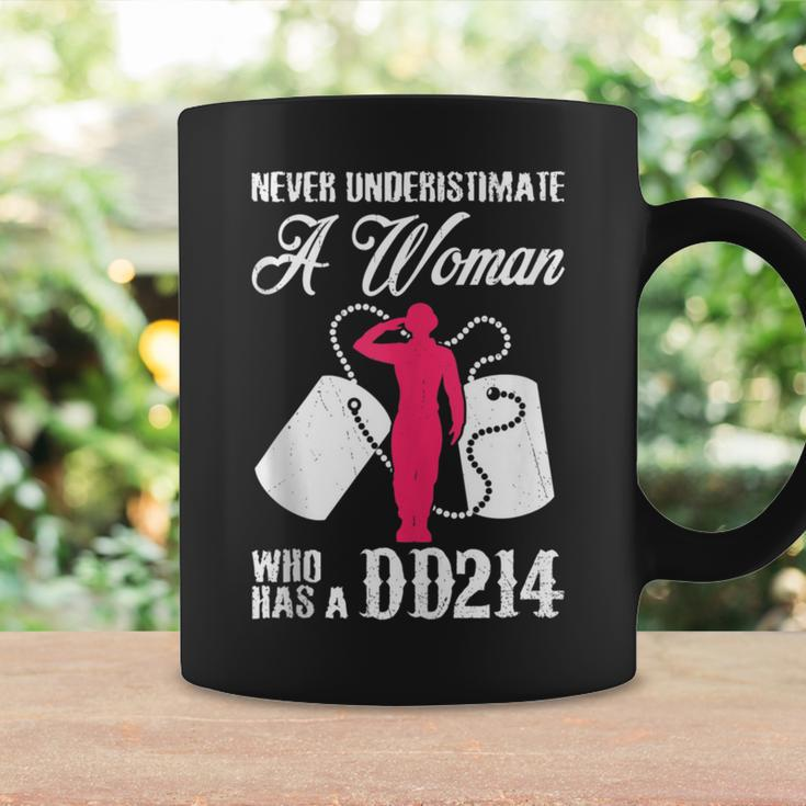 Never Underestimate A Woman With Dd214 Veteran's Day Coffee Mug Gifts ideas