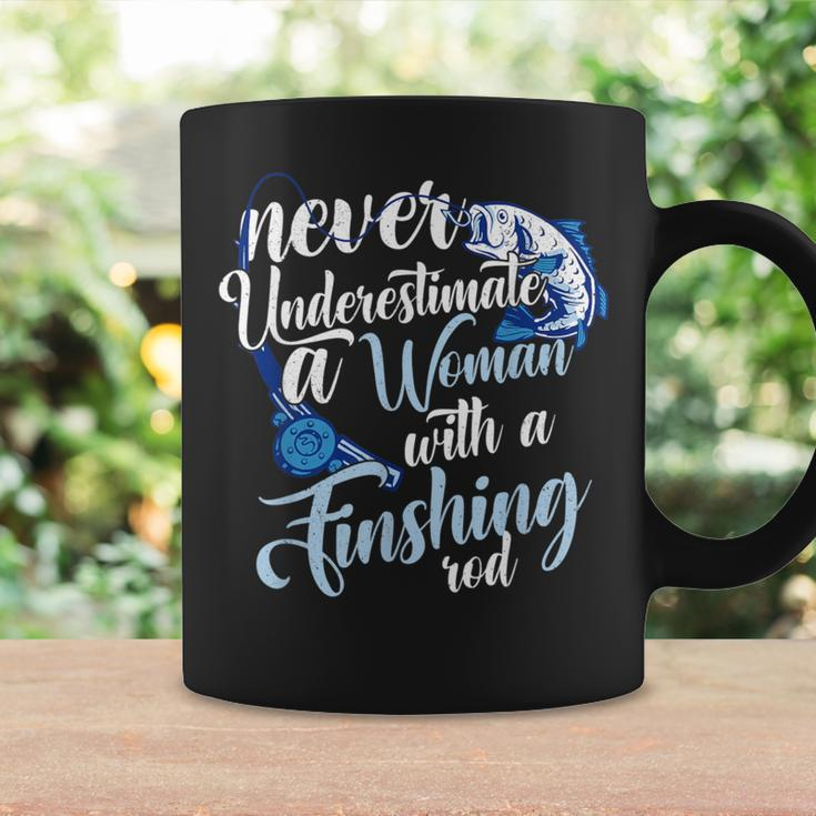 Never Underestimate A Woman With A Fishing Rod Angler Coffee Mug Gifts ideas