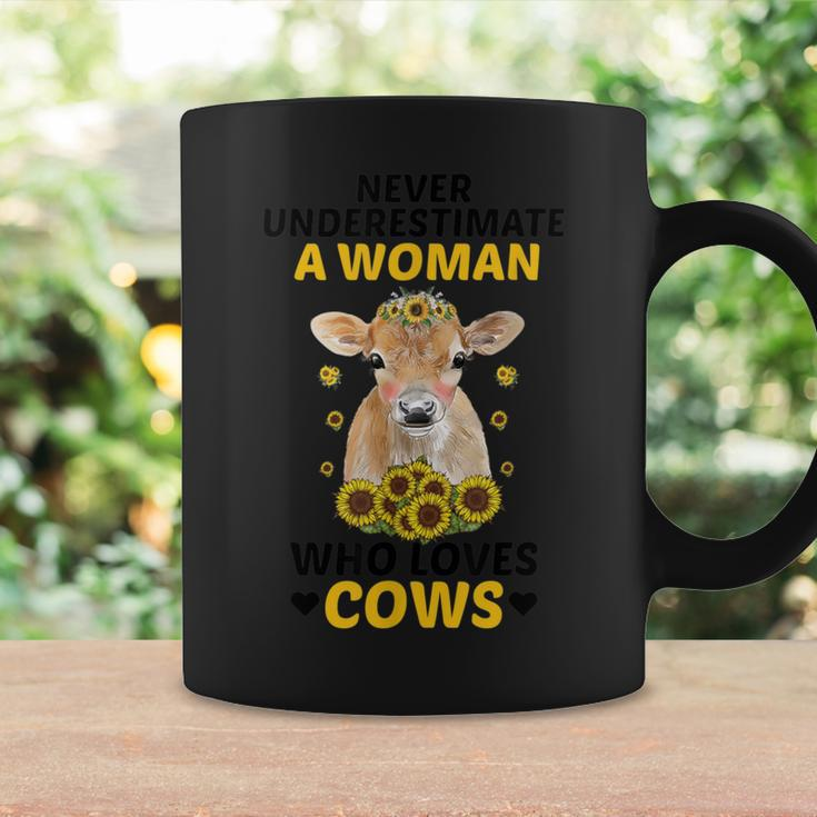 Never Underestimate A Woman Who Loves Cows Farming Lover Coffee Mug Gifts ideas