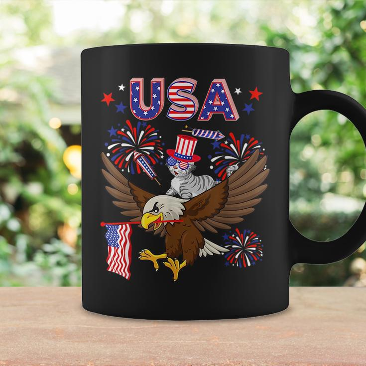 Usa Cute Cat Sunglasses Riding Eagle 4Th Of July Lover Usa Funny Gifts Coffee Mug Gifts ideas