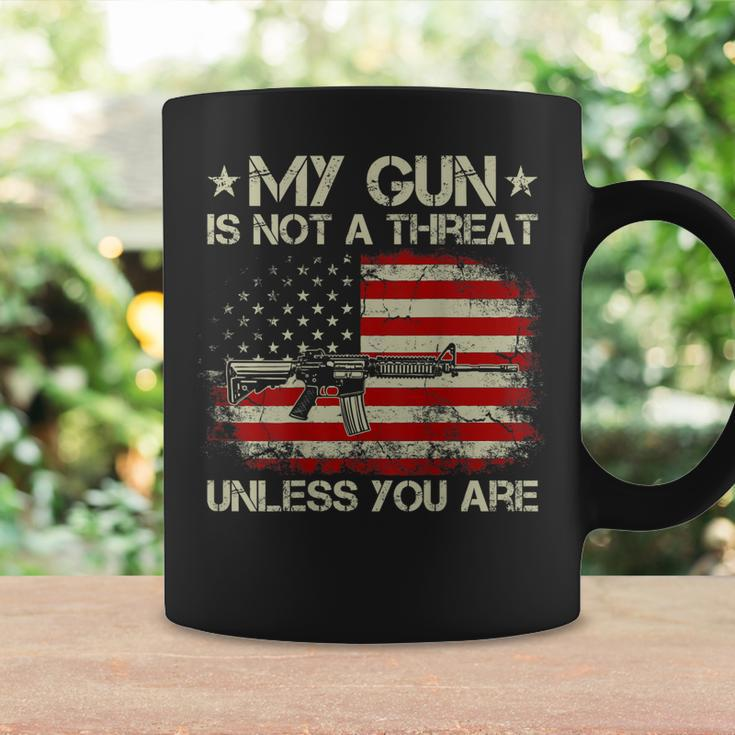 Usa Flag My Gun Is Not A Threat Unless You Are On Back Coffee Mug Gifts ideas