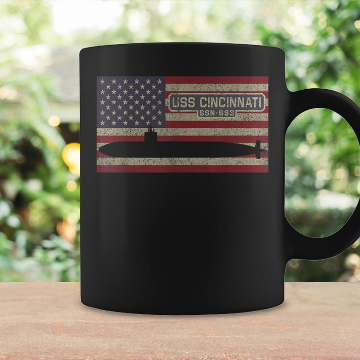 Uss Cincinnati Ssn-693 Submarine Usa American Flag Coffee Mug Gifts ideas
