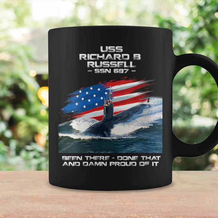 Uss Richard B Russell Ssn-687 American Flag Submarine Coffee Mug Gifts ideas
