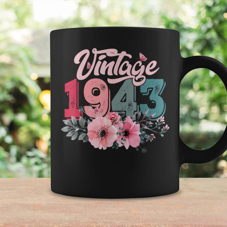 Vintage 1943 80Th Birthday Made In 1943 Floral 80 Year Old Coffee Mug Gifts ideas