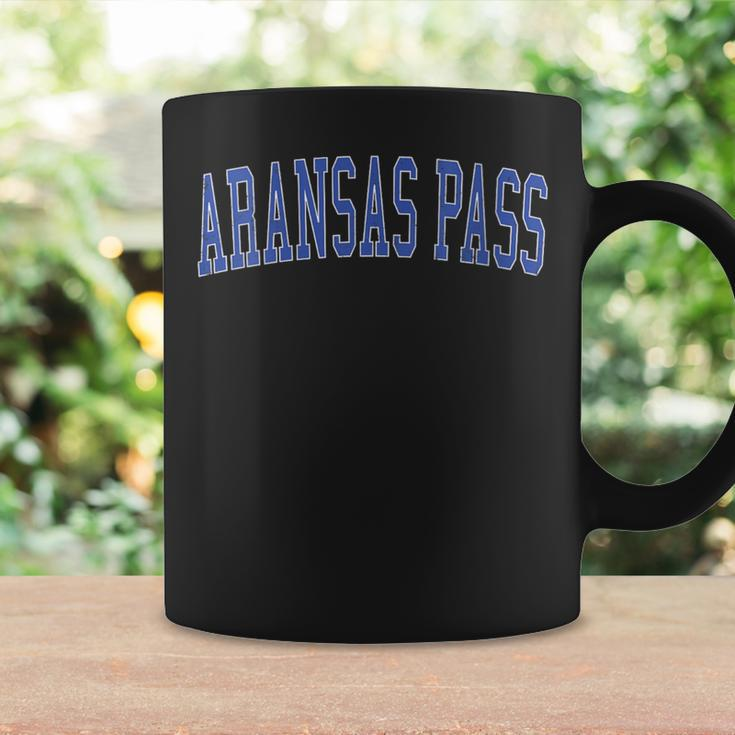Vintage Aransas Pass Tx Distressed Blue Varsity Style Coffee Mug Gifts ideas