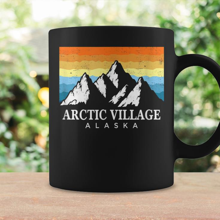 Vintage Arctic Village Alaska Mountain Print Coffee Mug Gifts ideas