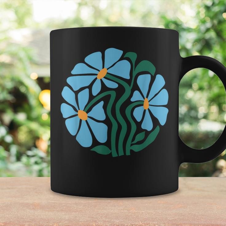 Vintage Blue Flower Retro Minimalist 70S Flower Power Coffee Mug Gifts ideas