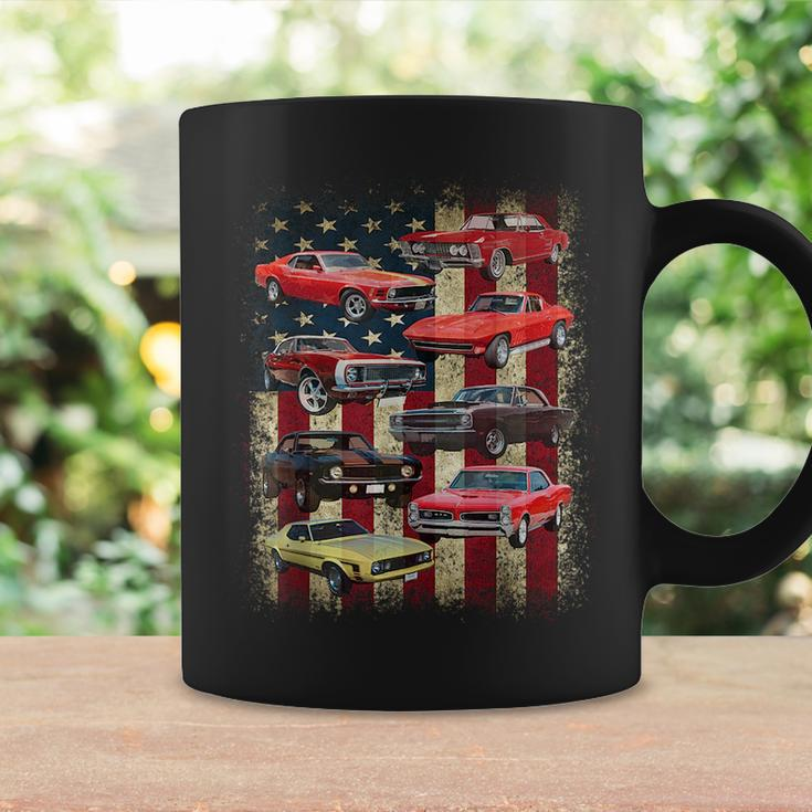 Vintage Classic Muscle Car Retro American Flag Patriotic Coffee Mug Gifts ideas