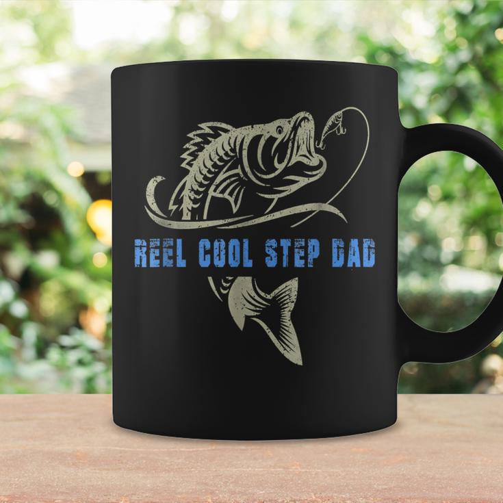 Vintage Fishing Reel Cool Step Dad Funny Fish Fathers Day Coffee Mug Gifts ideas